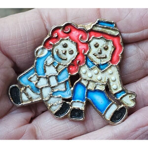 Marselle Brooch Raggedy Ann and Andy Enamel Pin 2"